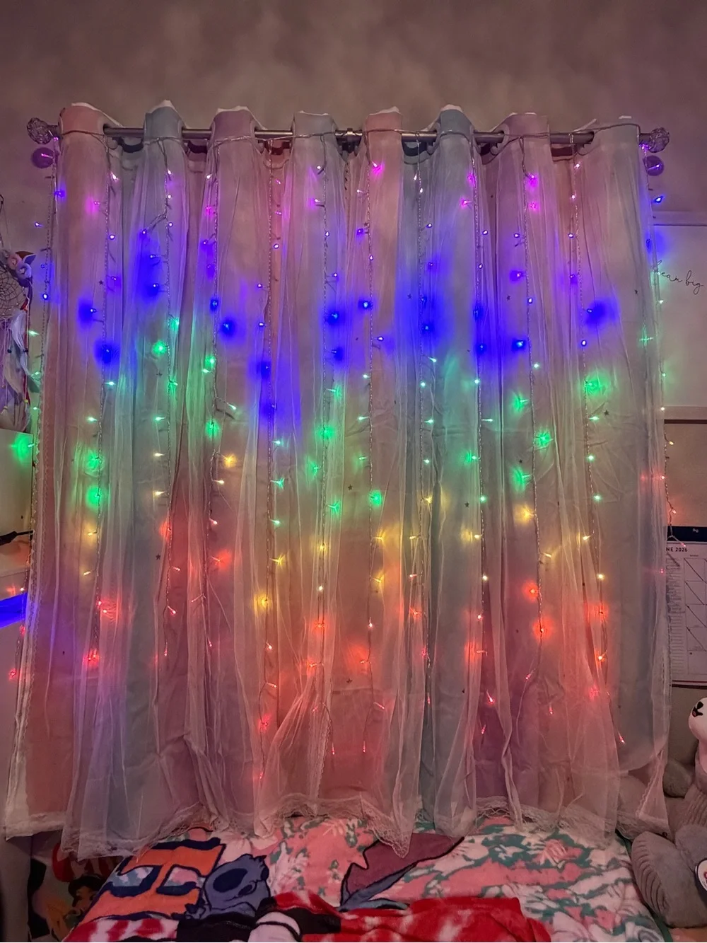Rainbow Pastel/Gray Star Curtains